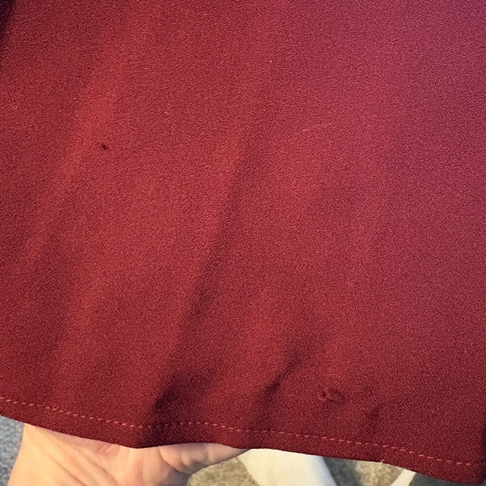 NWT Lulu’s Valerie Burgundy Ruffled Strapless Maxi Dress Size S - Picture 12 of 12
